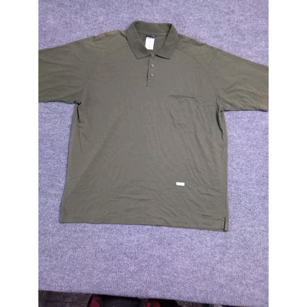 Patagonia Men's XXL Olive Green Polo Shirt Organic Cotton Blend Short Sleeve